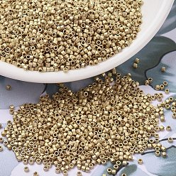 (DB0334) Матовая Светлая Пластина из 24k Золота Бусины miyuki delica, цилиндр, японский бисер, 11/0, (дб 0334) матовая 24 кт золотая легкая пластина, 1.3x1.6 мм, отверстия: 0.8 мм, около 10000 шт / мешок, 50 г / мешок