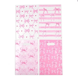 Pink 50шт. полиэтиленовые пакеты, прямоугольник с бантом, розовые, 25x16.3x0.01 см