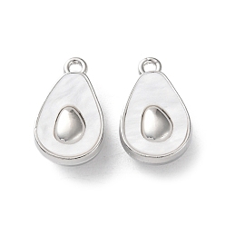 Платина Акриловые подвески из сплава с покрытием стойки, слеза, платина, 18.5x11.5x7 мм, отверстие : 1.6 мм