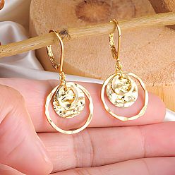 Золотой Серьги сплава обручем, забитый плоский круглый, золотые, 25 мм