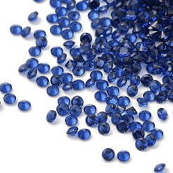 Marine Blue Cubic Zirconia Cabochons, Faceted Diamond, Marine Blue, 1.5x1mm