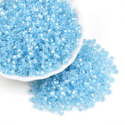 Светло-Голубой Бисер из стекла , внутри цветов, двухконусные, Небесно-голубой, 4.5x3.5 мм, отверстие : 1.4 мм, 6425 шт / фунт