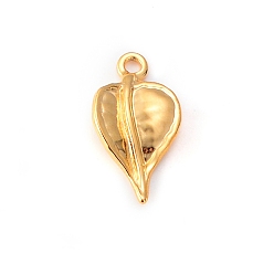 Лист Амулеты из нержавеющей стали, золотые, лист, 19x11 мм