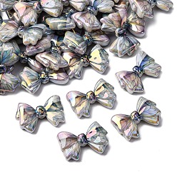 Светло-Синий Непрозрачные акриловые бусины с печатью и УФ-покрытием, радужный, бантом, голубой, 20.5x29.5x7.5 мм, отверстие : 2 мм