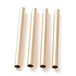 Настоящее золото 24K Бисера латунной трубки, долговечный, трубка, реальный 24 k позолоченный, 45x4 мм, отверстие : 3.5 мм