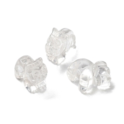 Хрусталь Резные бусины из натурального кварцевого кристалла, горный хрусталь тигр, 17x22x9.5 мм, отверстие : 0.8 мм