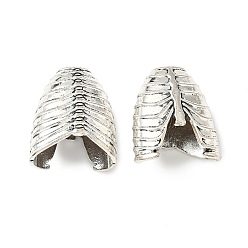 Античное Серебро Сплав слайд на конце зажима трубки, торцевые крышки слайдера, кость, без кадмия и без свинца, античное серебро, 37x32x19.5 мм, отверстие : 6x4 мм