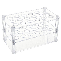 Прозрачный Акриловые многофункциональные колориметрические цилиндрические стеллажи для выставки товаров, 18-отверстие 10/15мл подставки для пробирок, лабораторные принадлежности, прямоугольные, прозрачные, готовая продукция: 156x87x78 мм
