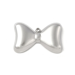 Нержавеющая Сталь Цвет 304 подвески из нержавеющей стали, очарование бантом, анти-тускнение, цвет нержавеющей стали, 19x27.5x5 мм, отверстие : 1.6 мм