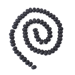 Lava Rock 1 Strand Natural Lava Rock Beads Strands, Rondelle, 8.5x5.5mm, Hole: 1mm, about 73pcs/strand, 15.35''(39cm)