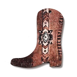 Сиена Печатные подвески дерева, обуви, цвет охры, 48x40x2 мм, отверстие : 2 мм