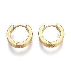 Золотой 304 обруч серьги из нержавеющей стали замке, толстые серьги-кольца, Кольцевая форма, золотые, 16.5x4 мм, штифты : 1 мм