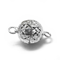 Платина Антикоррозийное покрытие родием 925 магнитные застежки из стерлингового серебра, с печатью 925, круглые, платина, 14.5x8 мм, отверстие : 1.5 мм