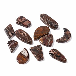 Gemstone Natural Gemstone Pendants, Teardrop & Moon & Rhombus & Trapezoid, 25.5~40.5x15~21x4.5~6.5mm, Hole: 1.2~1.8mm