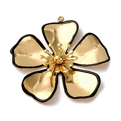 Черный 304 нержавеющей стальной эмали подвески, , вакуумное покрытие pvd, реальный 18 k позолоченный, чёрные, 38.5x39x4.5 мм, отверстие : 2 мм