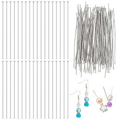 Платина 120шт. шт. латунные штифты с плоской головкой, платина, 21 датчик, 50.2x0.7 мм, Руководитель: 2 mm