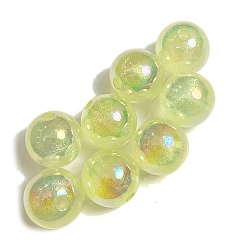 Шампанско-Желтый 10 шт. светящиеся непрозрачные акриловые бусины, светится в темноте, круглые, шампанское желтый, 12 мм