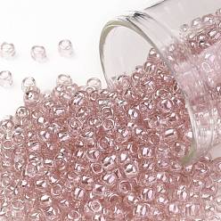 (290) Transparent Luster Rose TOHO 8/0 Round Beads, Japanese Seed Beads, (290) Transparent Luster Rose, 3mm, Hole: 1mm, about 222pcs/bottle, 10g/bottle