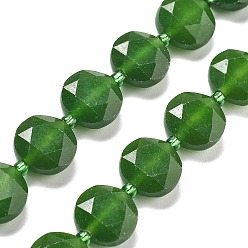 Другие Нефриты Природного нефрита нитей бисера, с бисером, граненый шестиугольный разрез, плоско-круглые, 12x5~5.5 мм, отверстие : 1.2 мм, около 28 шт / нитка, 15.35''~15.55'' (39~39.5 см)