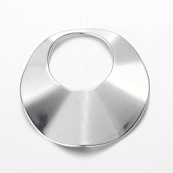 Stainless Steel Color Tarnish Resistant Flat Round 201 Stainless Steel Pendants, Stainless Steel Color, 25x1.5mm, Hole: 12mm