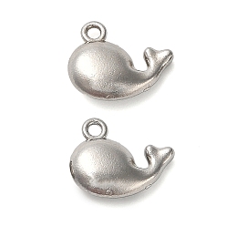 Whale 304 прелести нержавеющей стали, анти-тускнение, кит, 11x9x3 мм, отверстие : 1.2 мм