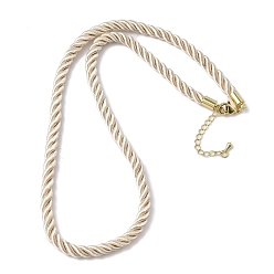 Античный Белый 5мм нейлоновый витой шнур для изготовления ожерелий, с латунными наконечниками и 304 карабинами из нержавеющей стали, долговечный, стойки покрытие, золотые, старинный белый, 17.72~18.90 дюйм (45~48 см)
