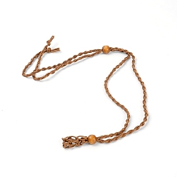 Сиена Ожерелье шнур пустой каменный держатель, регулируемый плетеный вощеный шнур для изготовления колье из макраме, сменный камень, цвет охры, 17.91 дюйм (45.5 см), 26~35x15 мм