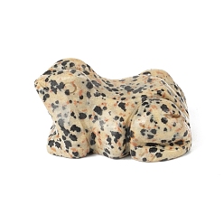 Далматинских Джаспер Резные фигурки лягушек из натуральной далматинской яшмы, Камни Рейки для домашнего офиса, рабочего стола, украшение по фэн-шуй, 38 мм