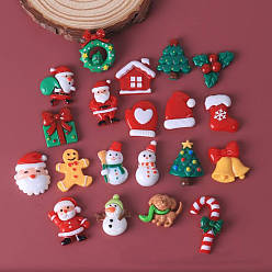 (52) Непрозрачная лаванда Кабошоны из непрозрачной рождественской смолы, разнообразные, разноцветные, 22~37x15~29x6~9 мм