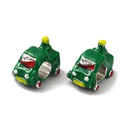 Автомобиль Европейские бусины из сплава эмали рождественской тематики, большое отверстие шарик, платина, автомобиль, 10x13x7 мм, отверстия: 4.2~4.5 × 4.5~4.8 мм