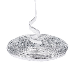Серебро 35m отделка полиэстеровым шнуром, лента для отделки витого шнура, отделка окантовкой для домашнего декора, обивка и одежда, серебряные, 12x1.5 мм, около 38.28 ярдов (35 м) / рулон