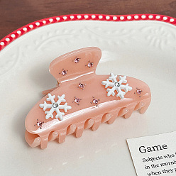 Pink Заколки для волос в форме когтей из ацетата целлюлозы, со снежинкой, аксессуары для волос для женщин и девочек, розовые, 80x40x52 мм