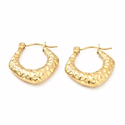 Золотой Ионное покрытие (ip) 304 серьги-кольца из нержавеющей стали с массивными ромбами для женщин, золотые, 20x19x4 мм, штифты : 0.7 мм