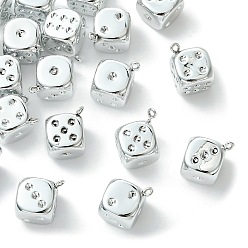 Серебро Покрытие акриловые подвески, амулеты в кости, серебряные, 22x18.5x14 мм, отверстие : 1.8 мм