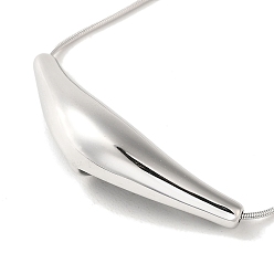 Tube Некорродирующее вакуумное покрытие 304 ожерелья из нержавеющей стали в виде змеиной цепи, ожерелья шкентеля, трубка, 16.34 дюйм (41.5 см), Кулон : 14x46 мм