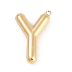 Letter Y 304 подвески из нержавеющей стали, ионное покрытие (ip), буквенное очарование, Письмо Y, 37.5x24x7 мм, отверстие : 2.1 мм