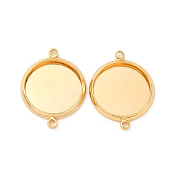 Настоящее золото 18K Латуни разъем кабошон настройки, долговечный, без никеля , плоско-круглые, реальный 18 k позолоченный, лоток : 12 мм, 18x14x1.5 мм, отверстие : 1.2 мм