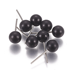 Черный Abs пластиковые глаза куклы, для кукол для валяния, куклы амигуруми, изделия из полимерной глины, с пинами из нержавеющей стали , чёрные, 12 мм, штифты : 0.6 мм