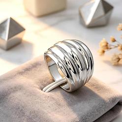 Platinum Multi Layered Zinc Alloy Finger Rings for Women, Platinum, 21mm, Inner Diameter: 19mm