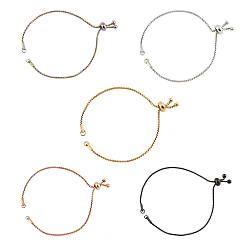 Mixed Color Adjustable Stainless Steel Bracelet Making, Slider Bracelets, Mixed Color, 5pcs/box
