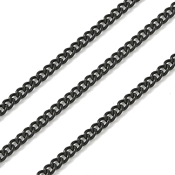Черный Ионное покрытие (ip) 304 бордюрные цепи из нержавеющей стали, пайки, чёрные, 2.4x1.8x0.5 мм