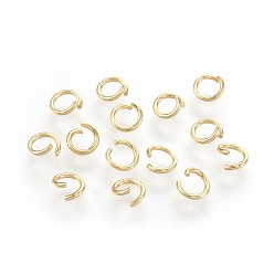 Real 18K Gold Plated 304 Stainless Steel Open Jump Rings, Real 18k Gold Plated, 6x0.8mm, 20 Gauge