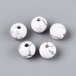 Howlita Perlas naturales howlite, redondo liso, 12x11~11.5 mm, agujero: 3 mm