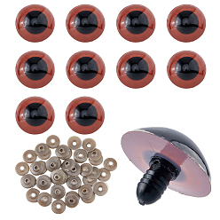 Седло Коричневый Пластиковые глаза куклы, ремесленные глаза, для изготовления кукол, полукруглый, седло коричневый, 29~30x24 мм