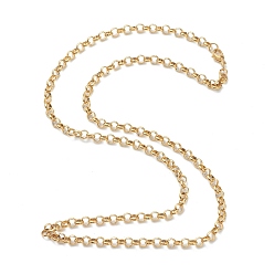 Золотой Вакуумное покрытие pvd 304 ожерелья из нержавеющей стали с цепочкой rolo, с карабин-лобстерами , золотые, 23.89 дюйм (60.7 см), 5 мм