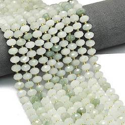 Другие Кварцы Природного кварца нитей бисера, граненые, рондель, с бисером, 8.5~10x5.5~6.5 мм, отверстие : 1 мм, около 43~45 шт / нитка, 15.35'' (39 см)