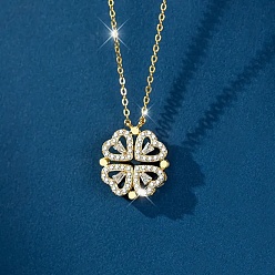 Золотой Клевер 304 ожерелья из нержавеющей стали со стразами для женщин, золотые, 16.34 дюйм (41.5 см)