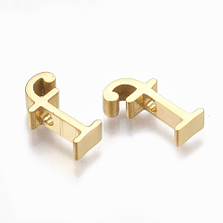 Letter F 304 Stainless Steel Pendants, Golden, Letter, Letter.F, 12.5x7x3mm, Hole: 1.8mm