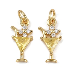 Настоящее золото 18K Латунные микро проложить кубического циркония подвески, бокал, долговечный, без кадмия и без свинца, стойки покрытие, с целью перехода в кольце, реальный 18 k позолоченный, 15.5x7.5x3.5 мм