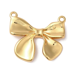 Real 18K Gold Plated Rack Plating Brass Pendants, Long-Lasting Plated, Lead Free & Cadmium Free, Bowknot, Real 18K Gold Plated, 19.5x21.5x2.5mm, Hole: 1.4mm